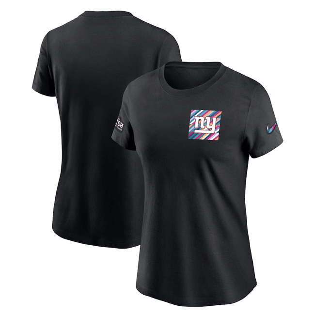 Women's New York Giants Black 2023 Crucial Catch Sideline Tri-Blend T-Shirt(Run Small)